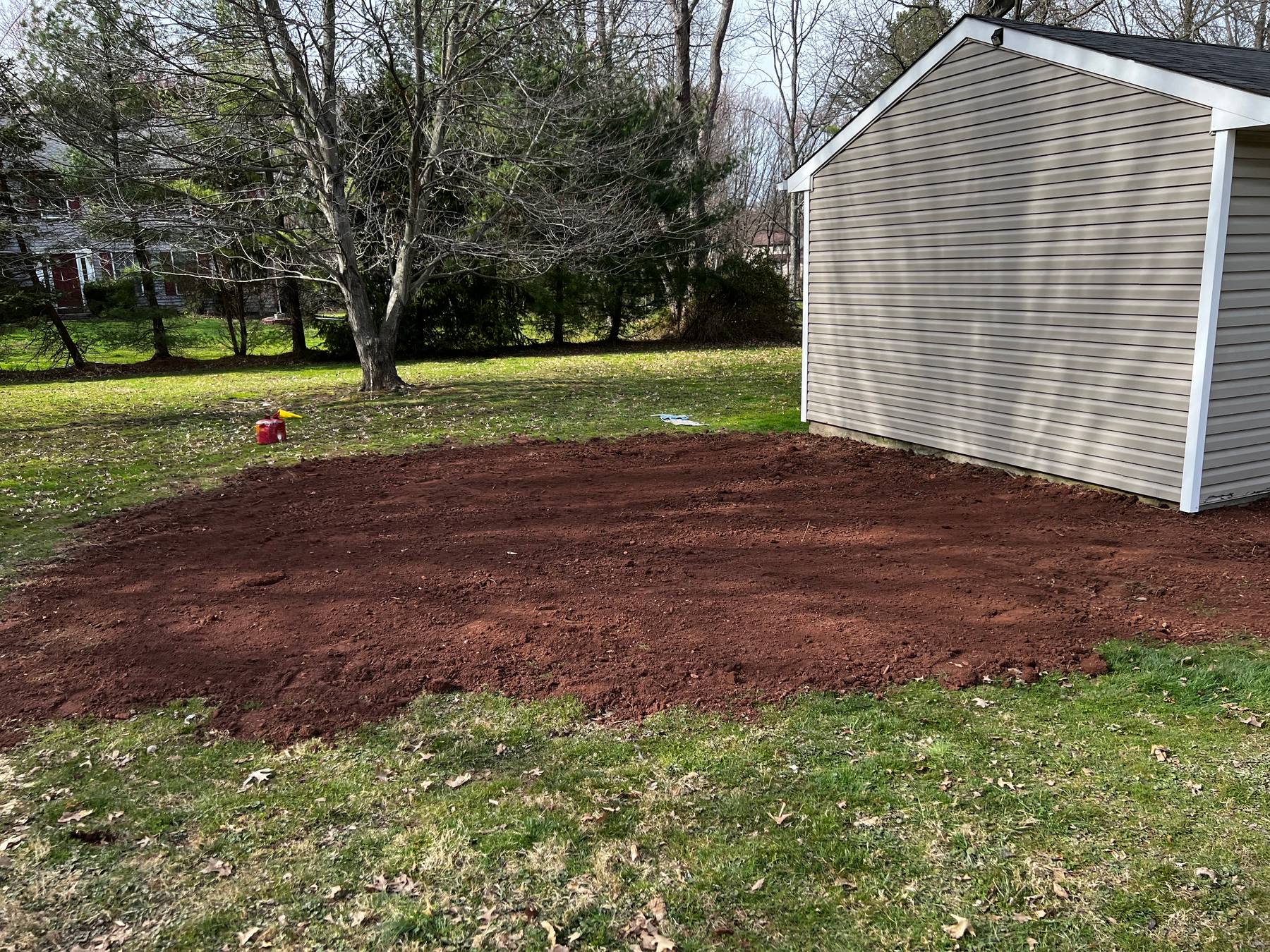 Small grading and lawn repair work for a Bucks County property