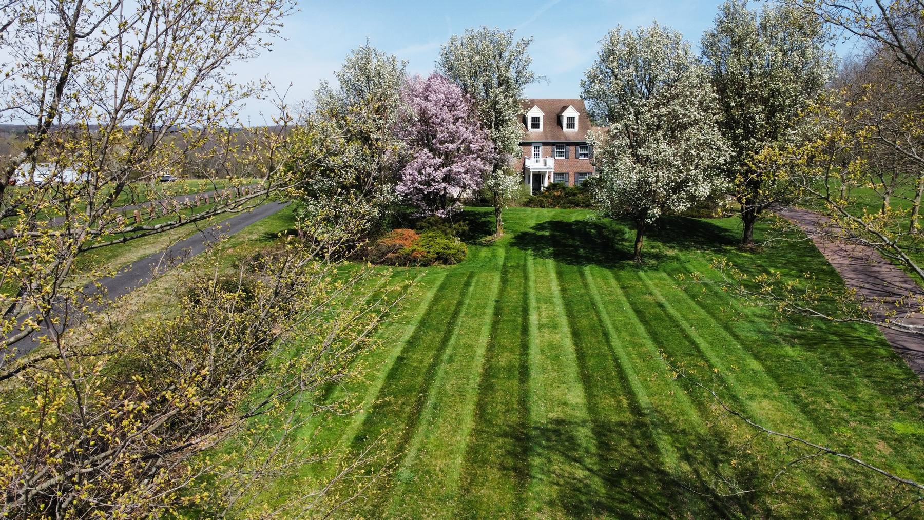 Residential mowing work on a Doylestown-area property