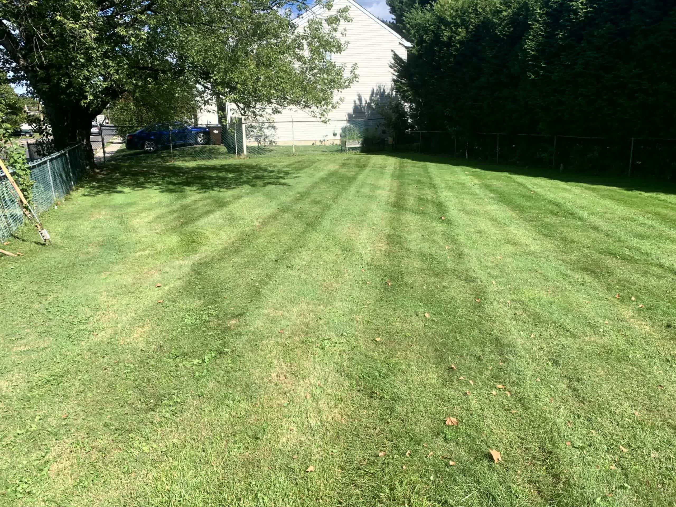 Our crew ensures a green perfect lawn for you, just like this one.